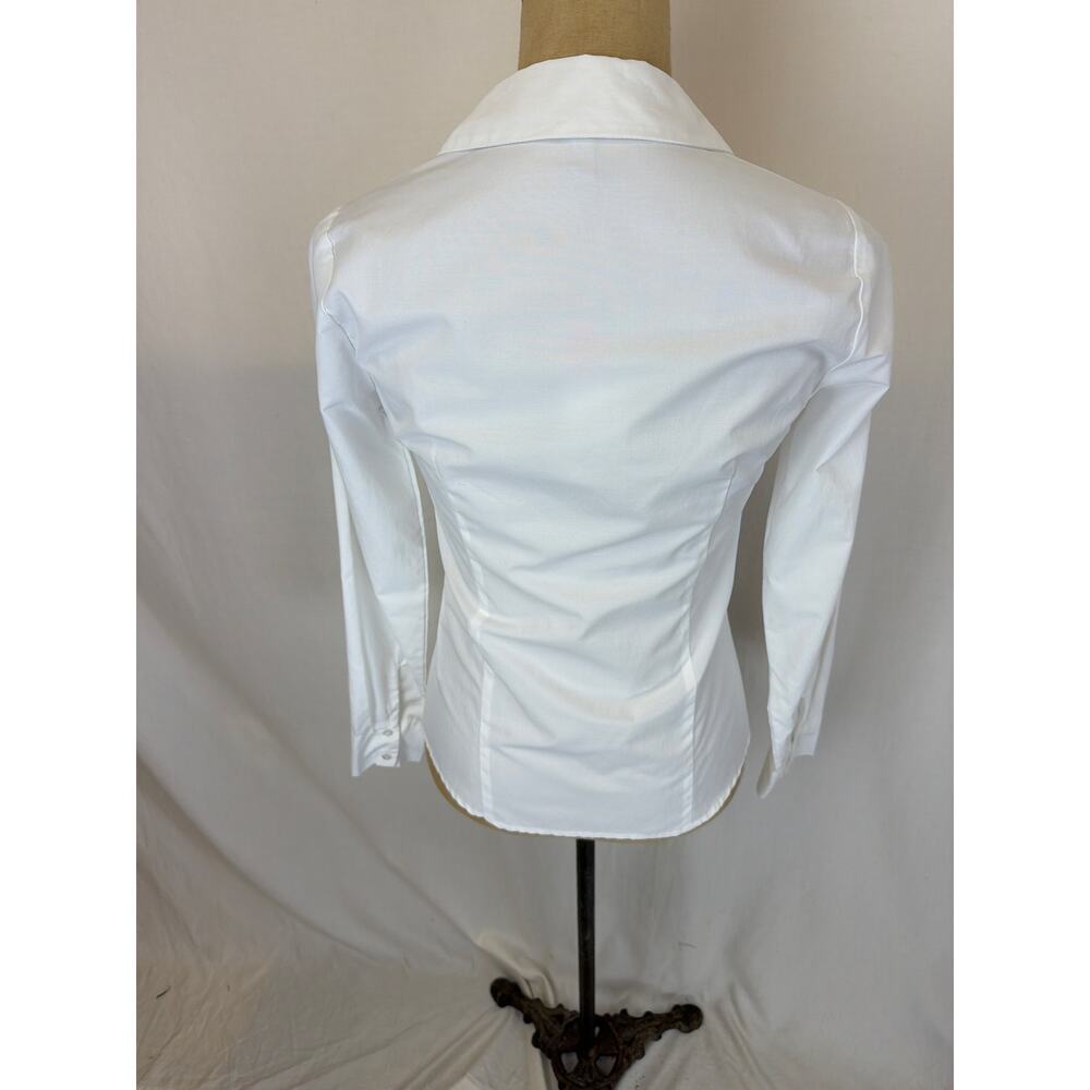 NWT Soya Concept White Recycled Cotton & Poly Button Front Blouse MED #0507 - Picture 3 of 6